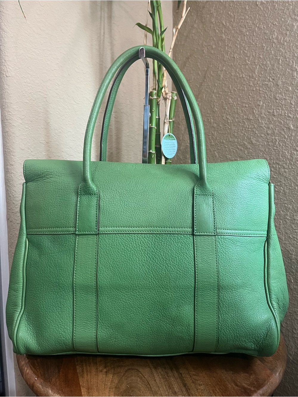 MULBERRY GREEN PEBBLED LEATHER BAYSWATER - Picture 2 of 11